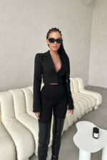 Жакет укороченный черный