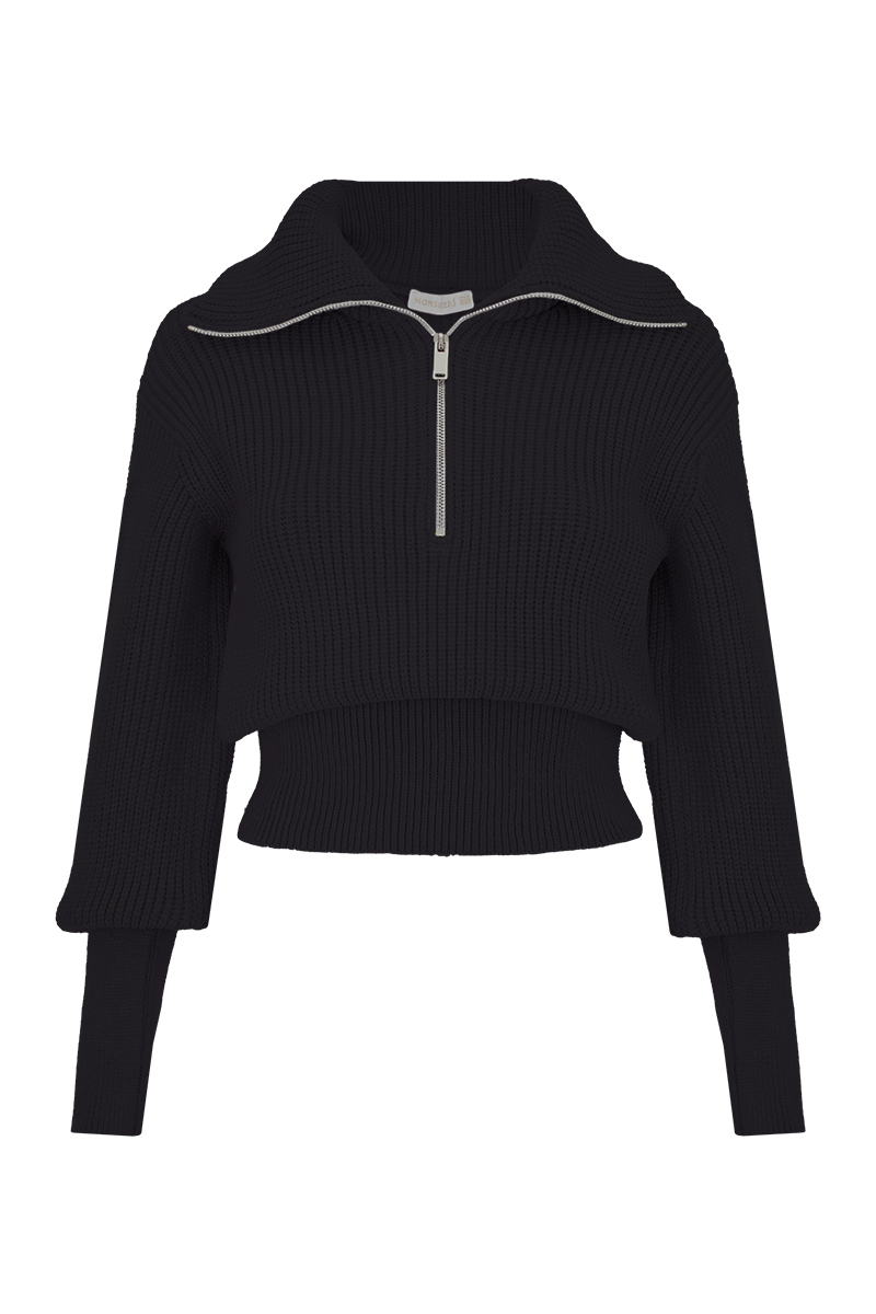 0025 Свитер вязаный Olivia черный — изображение 1