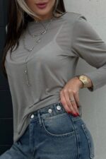 Лонгслив прозрачный оливковый — изображение 3