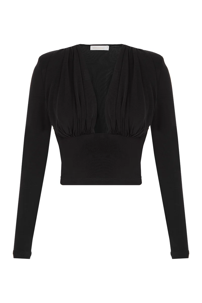 0330 2 Кроп-топ Daisy черный — изображение 1